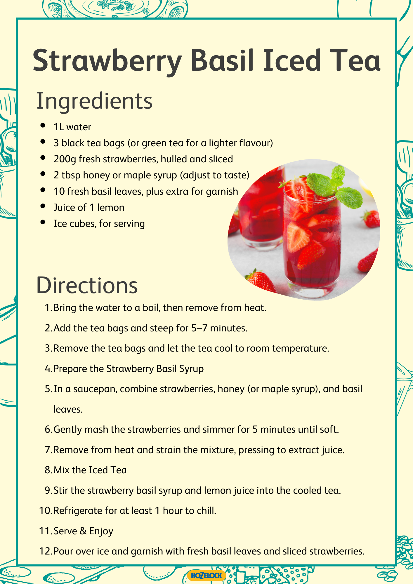Drinks Strawberry Basil Iced Tea