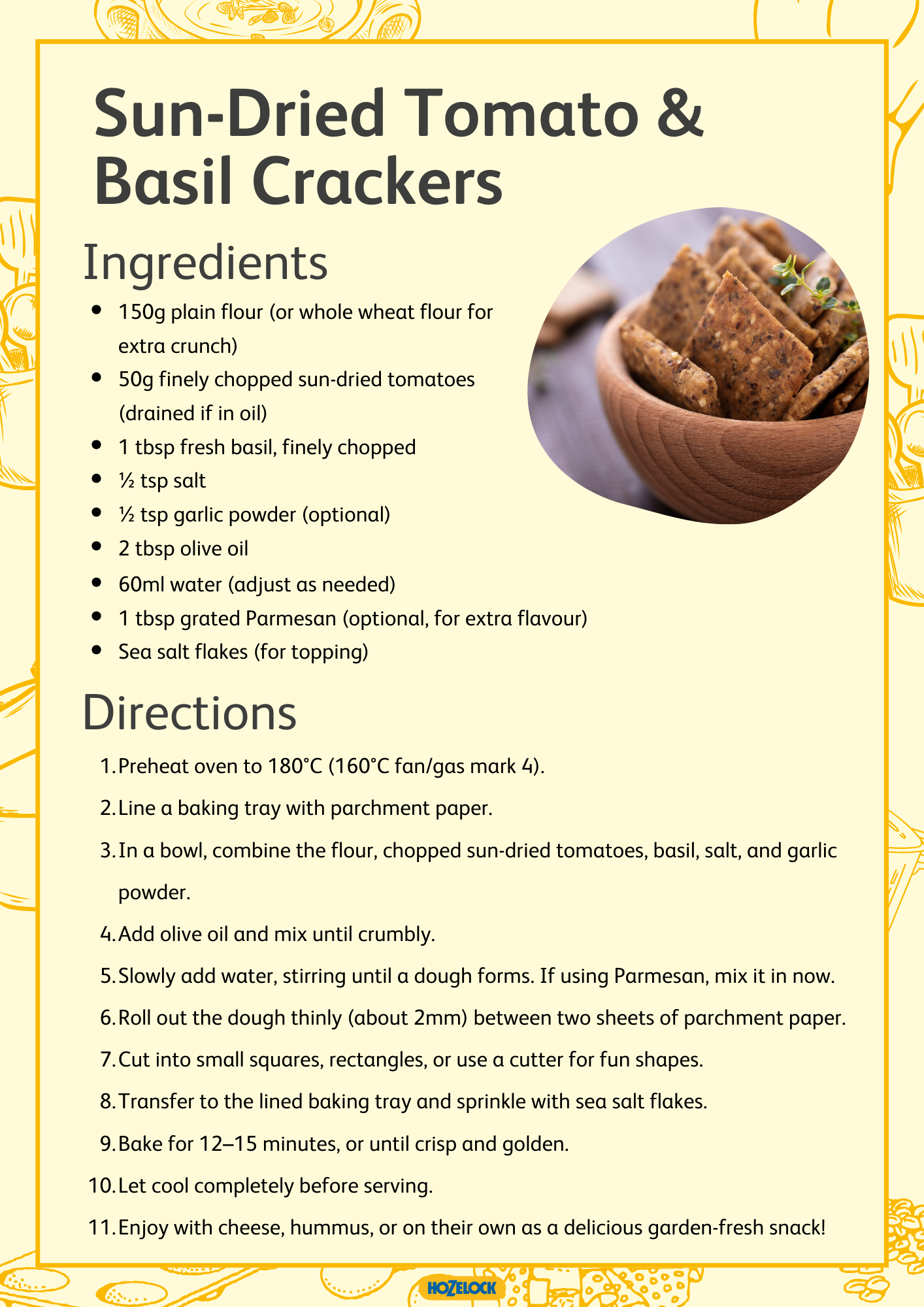Snacks Sun Dried Tomato Basil Crackers