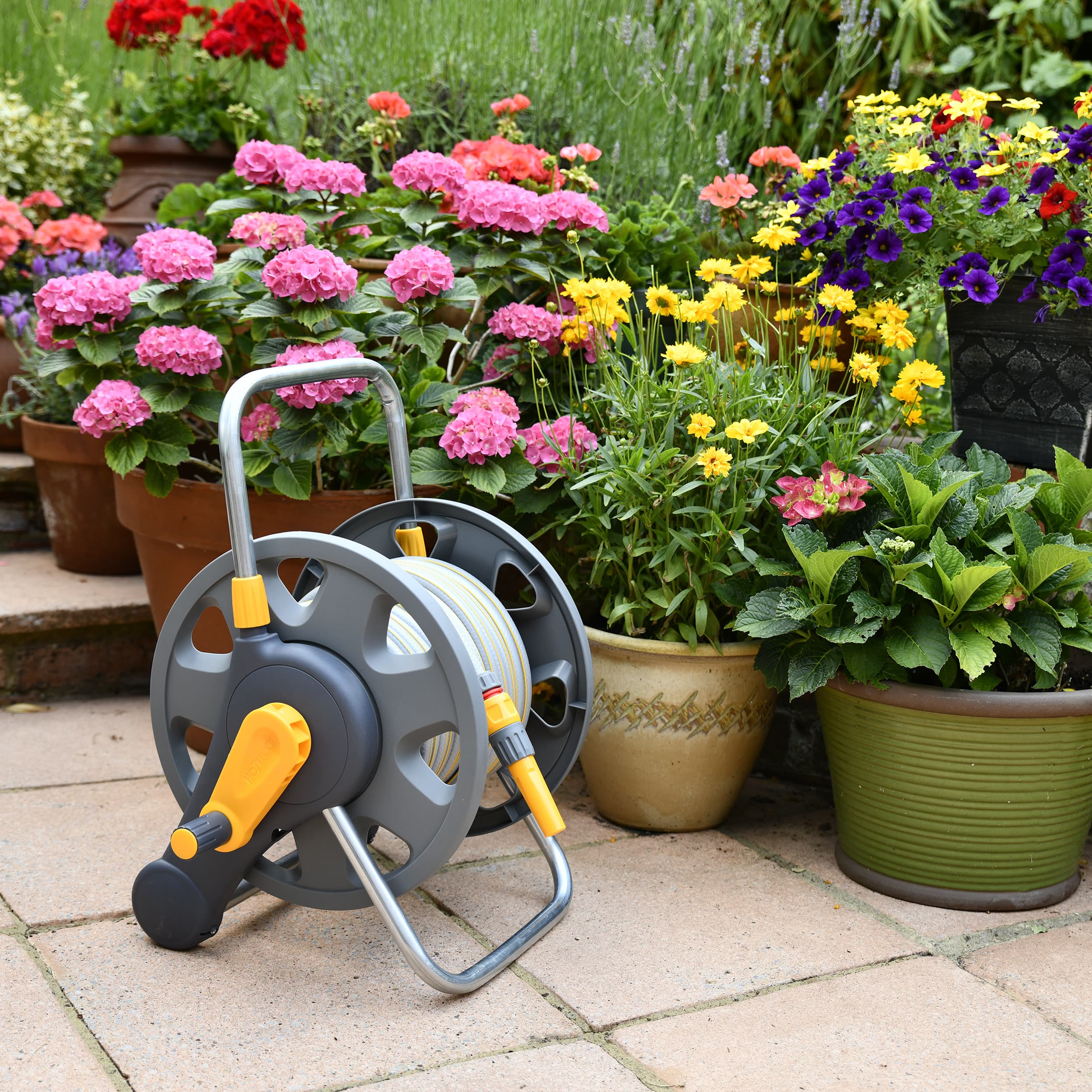 Assembled 2-in-1 Hose Reel (60m) With Hose