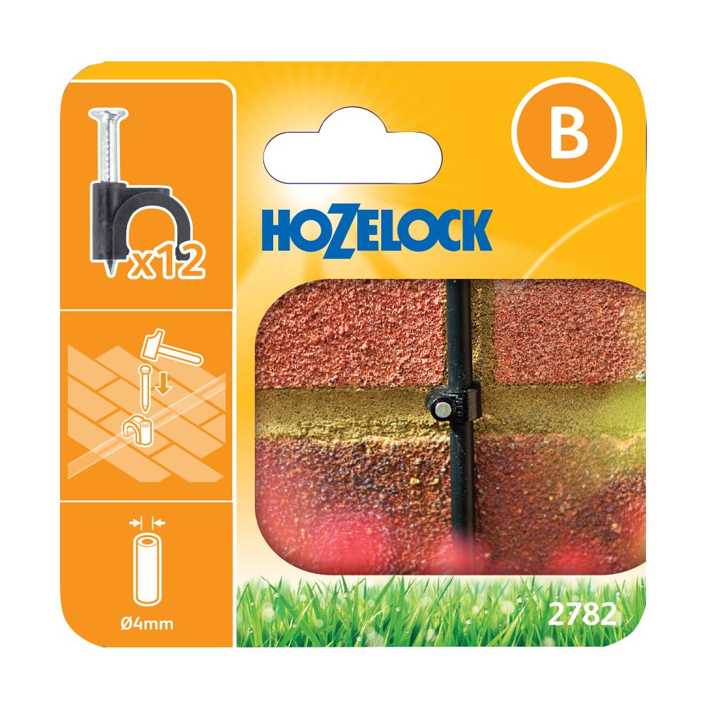 Hozelock 4 mm Wall Clip Multi-Colour Pack of 10